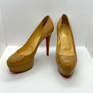 Sexy Nude Round Toe High Heel Pumps By Christian Louboutin. Size 37.5 (7.5 US)